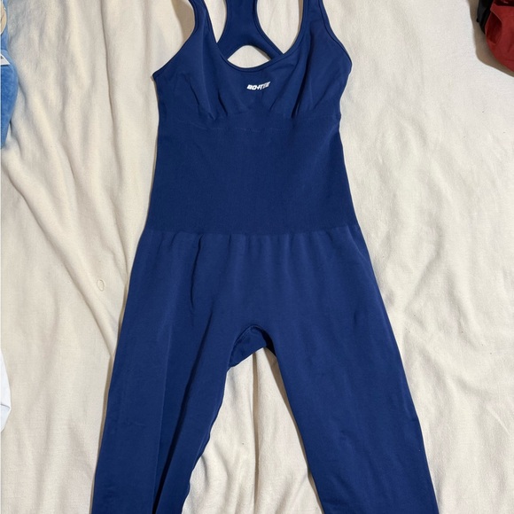 Navy Blue Activewear Jumpsuit Bo + tee full length - Picture 4 of 4